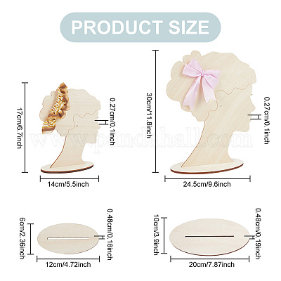 2 размер пучок для волос девочка деревянная голова ребенок силуэт стоит ODIS-WH0030-15B-1