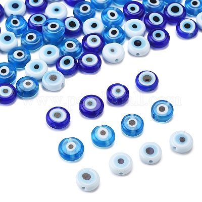 72 шт. 3-цветные бусины ручной работы от сглаза LAMP-FS0001-20-1