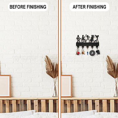 Настенные вешалки из дерева и железа HJEW-WH0055-117-1