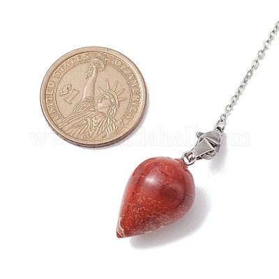 Природные и синтетические смешанные драгоценные камни заостренные биолокационные маятники PALLOY-JF02609-01-1