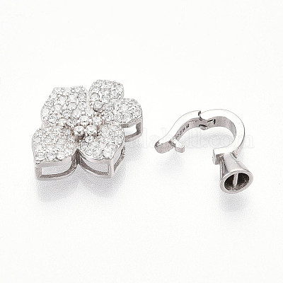925 серебряная застежка с микропаве из прозрачного кубического циркония STER-T008-05P-1