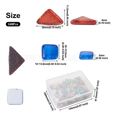 240шт 2 стиля прозрачных стеклянных кабошонов GLAA-EL0001-02F-1