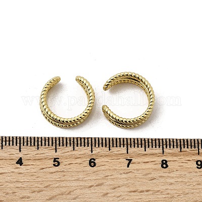 Тройные серьги-каффы в форме буквы С из латуни EJEW-L261-018G-1