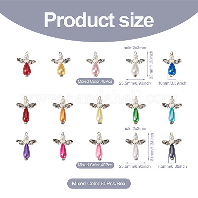 80 шт. 2 подвески из акрила с имитацией жемчуга OACR-CD0001-07-1