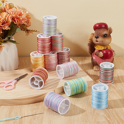 12 рулон 12 цвета полиэфирного шнура OCOR-CY0002-43B-1