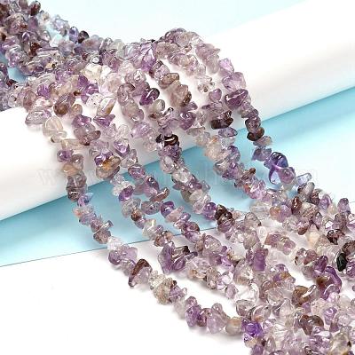 Натуральный фиолетовый лодолит кварцевый бисер пряди G-G031-02-1