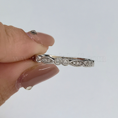 925 регулируемое кольцо из стерлингового серебра с микропаве из кубических цирконий для женщин IR3957-4-1