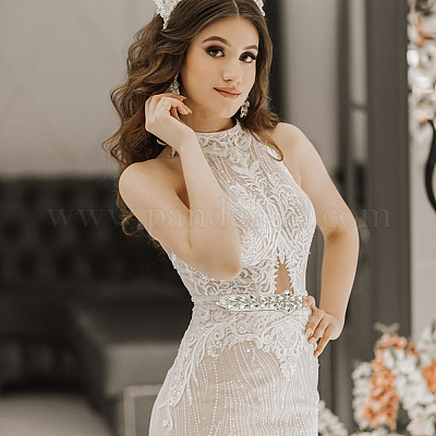 2 шт. цинковый сплав с пришитыми аппликациями из стразов PATC-FG0002-19-1