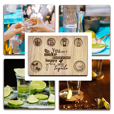 Деревянный поднос для рюмок AJEW-WH0422-012-1