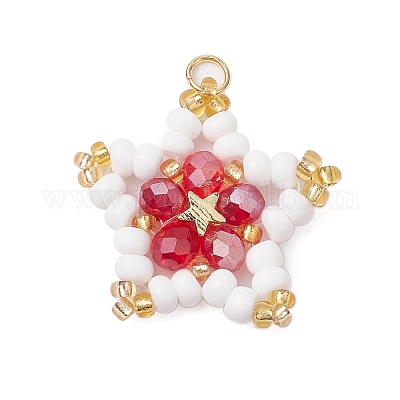 Подвески-звезды из стеклянных бусин PALLOY-MZ00541-03-1