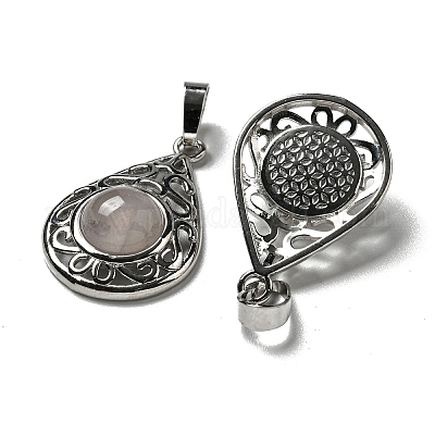 Природного розового кварца подвески G-Q158-05P-19-1