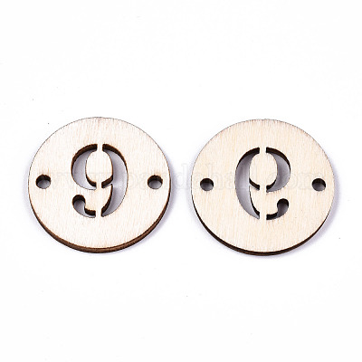 Необработанные соединители звеньев из натурального тополя WOOD-S045-138B-9-1