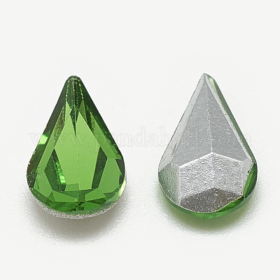 Заостренные заднее стекло горный хрусталь кабошоны RGLA-T082-6x10mm-20-1