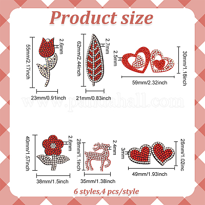 24 шт. 6 аппликации на тему Дня святого Валентина PATC-FG0001-68-1