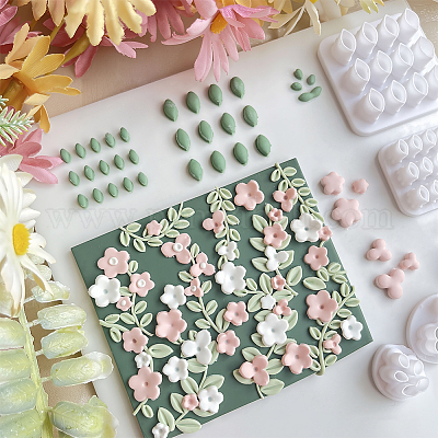 5шт 5 вида пластиковых глиняных прессованных форм DIY-SC0031-03-1