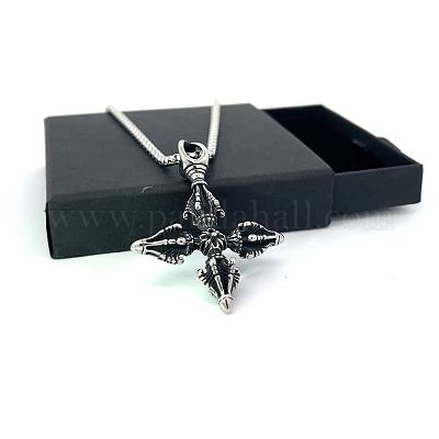 Крест из нержавеющей стали винтажные панк-ожерелья для мужчин CD2229-1