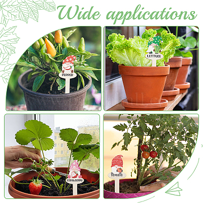 Деревянные этикетки растений гномов/гномов DIY-WH0430-063-1