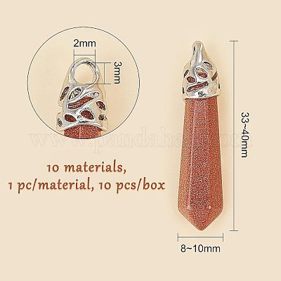 Подвески-пули из натуральных и синтетических драгоценных камней G-NB0001-99P-1