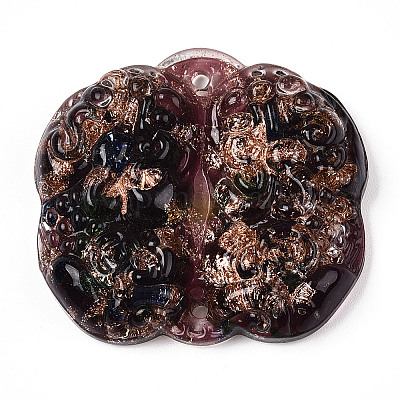 Разъемы для звеньев лэмпворк с золотым песком ручной работы LAMP-N024-07G-1