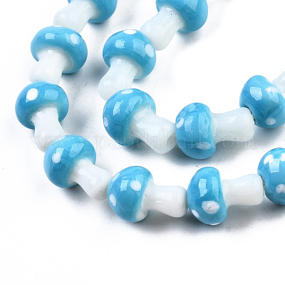 Гриб ручной Lampwork бисер пряди LAMP-R116-22-1