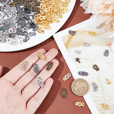 80 комплект 5-х цветных застежек-кнопок из сплава с цветочным узором FIND-NB0004-03-1