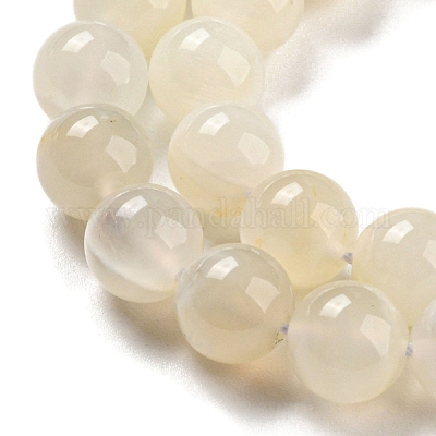 Натуральный белый лунный камень бисер пряди G-F306-05AB-8mm-01-1