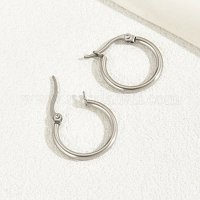 Простые и элегантные серьги-кольца из нержавеющей стали 201 EG2226-1