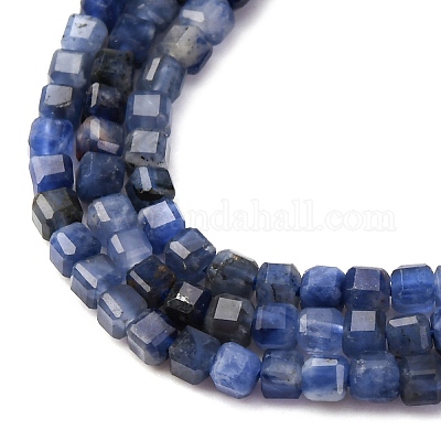 Природный содалит бисер нитей G-B142-C02-2x2mm-1