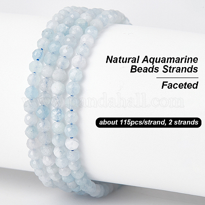 2 нити натуральных аквамариновых бусин нити G-OC0005-41-1