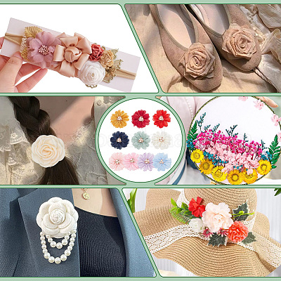 10шт. 10-х цветный шелковый цветок DIY-NB0011-03-1