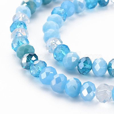 Стеклянные бусины с гальваническим покрытием  EGLA-S194-18B-1