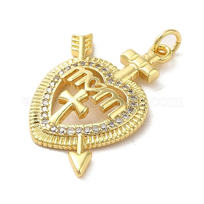 Подвески из латуни с микро паве ко Дню матери FIND-Z041-20H-1