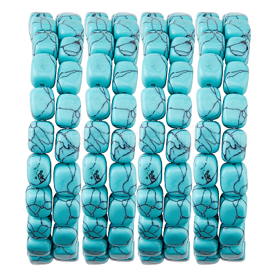 1 нить синтетических бирюзовых бусин G-FH0002-59B-1