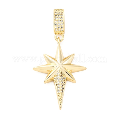 Латунные микропаве прозрачные подвески с фианитом KK-S510-28G-1