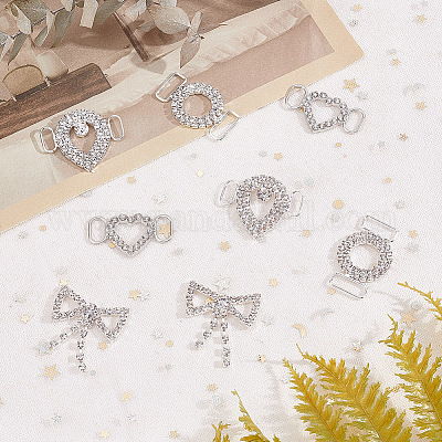 8 шт. 4-х стильные застежки-пряжки из сплава со стразами FIND-GO0001-47-1