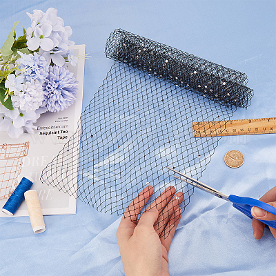 Вуаль из полиэстера и органзы с большими глазами DIY-WH0453-61A-1