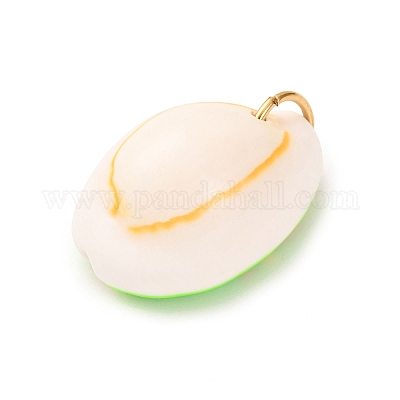 Кулоны с натуральными ракушками каури с принтом STAS-Z168-03G-03-1