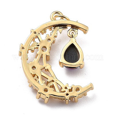 Латунные микро проложить кубического циркония подвески ZIRC-H122-04G-01-1