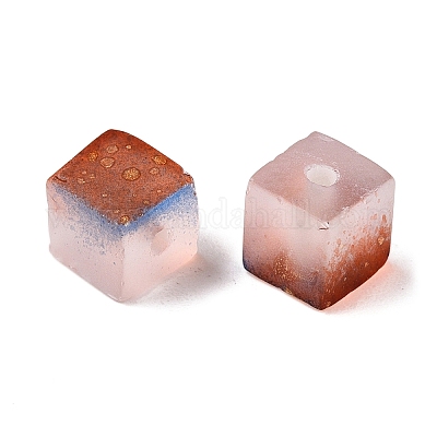 Матовые стеклянные бусины с золотистой блестящей пудрой DGLA-NH001-6mm-01G-1