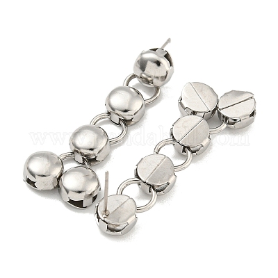 Не тускнеющий 304 нержавеющая сталь стержень плоский круглый EJEW-S229-04P-1