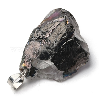 Грубые необработанные гальванические подвески из натурального кристалла кварца G-S282-15D-1