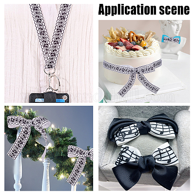 Ленты из полиэстера с принтом OCOR-WH0080-15A-1