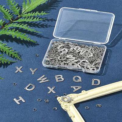 104 шт. 26 стиля буквы a~z 304 нержавеющая сталь буквы алфавита подвески STAS-FS0001-67-1