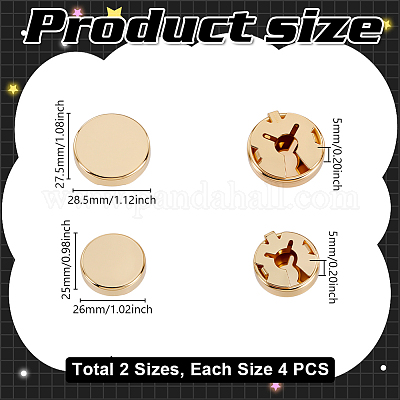 8 шт. 2 стиля запонок из сплава BUTT-GA0001-34G-1