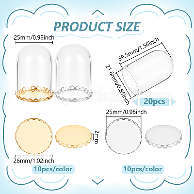 20 шт. стеклянные банки-Стеклянный Колпаки DIY-BC0015-33-1