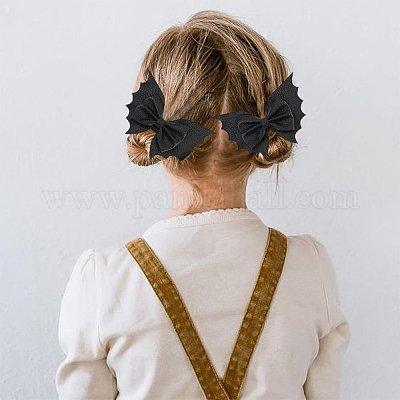 8 шт. 4 заколки и шпильки для волос из искусственной кожи аллигатора в стиле Хэллоуина с летучей мышью и бантом PHAR-WR0001-01-1