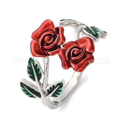 Кольца-манжеты из цинкового сплава с эмалью для женщин RJEW-U058-01P-1