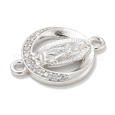 Стойка покрытие латунь микропаве прозрачный кубический цирконий религия дева мария соединительные подвески KK-L224-094P-07-1