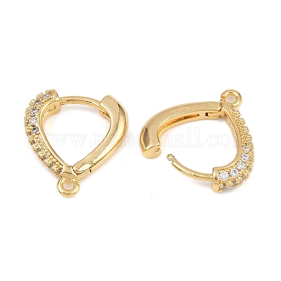 Латунные серьги-кольца из прозрачного кубического циркония KK-A274-01G-1