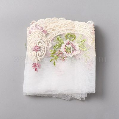 Лента из полиэстера с цветочным кружевом OCOR-WH0073-71-1